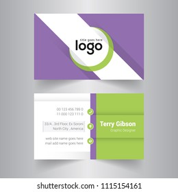Creative and Clean Business Card Template. Flat Design Vector Illustration. Stationery Design
