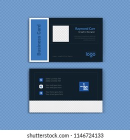Creative and Clean Business Card Template. Flat Design, Vector Illustration. Eps10