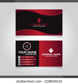 Creative and Clean Business Card Template. Black and Red Colors