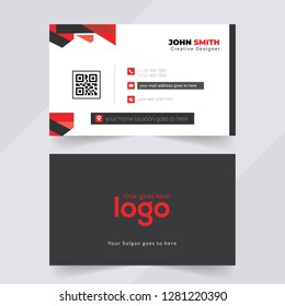 Creative and Clean Business Card Template. Flat Design Vector Illustration. Abstract Design - Vector