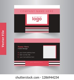Creative and Clean Business Card Template. Flat Design Vector Illustration. Abstract Design - Vector