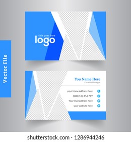 Creative and Clean Business Card Template. Flat Design Vector Illustration. Abstract Design - Vector