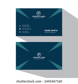 Creative and Clean Business Card Template. Flat Design Vector Illustration. Stationery Design