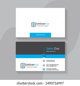 Creative and Clean Business Card Template. Flat Design Vector Illustration. Stationery Design