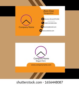 Creative and Clean Business Card Template. Flat Design Vector Illustration. Stationery Design