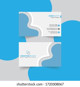 Creative and Clean Business Card Template. Flat Design Vector Illustration. Stationery Design