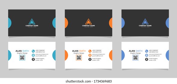 Creative and Clean Business Card Template. Flat Design Vector Illustration. Stationery Design