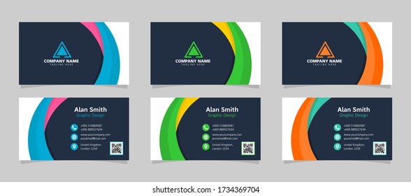 Creative and Clean Business Card Template. Flat Design Vector Illustration. Stationery Design