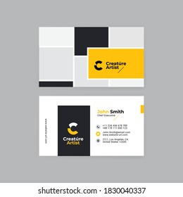 Creative and Clean Business Card Template. Flat Design Vector Illustration. Stationery Design - Vector
