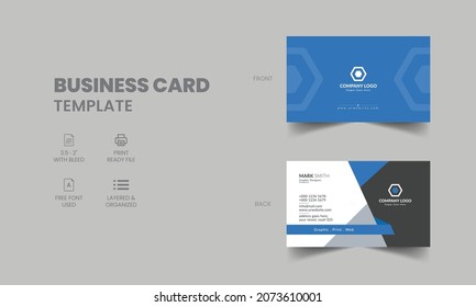 Creative and clean business card template, vector illustration design.