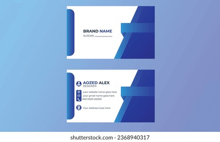 Plantilla de tarjeta de visita creativa y limpia. Ilustración de vectores de diseño plano. 