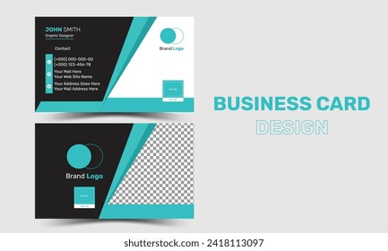 Plantilla de tarjeta de visita creativa y limpia. Ilustración de vectores de diseño plano. Diseño estacional