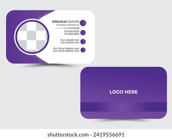 Vorlage für kreative und saubere Visitenkarten. Flaches Design, Vektorgrafik. Geschmacksmuster.