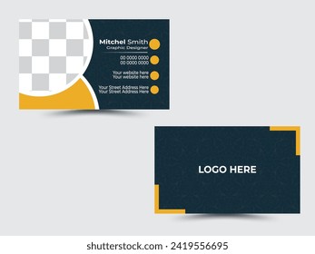 Plantilla de tarjeta de visita creativa y limpia. Ilustración de vectores de diseño plano. Diseño de galería de arte.
