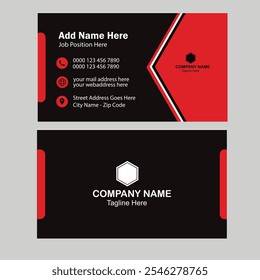 Plantilla de tarjeta de visita creativa y limpia. Diseño plano