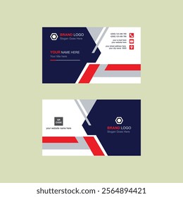 Creative and Clean Business Card Template. Flat Design Vector Illustration. Stationery Design