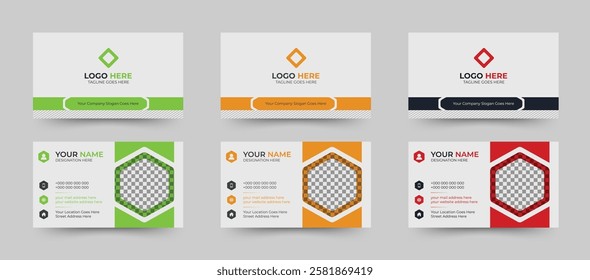 Creative and clean business card template for corporate business identity and stationery design