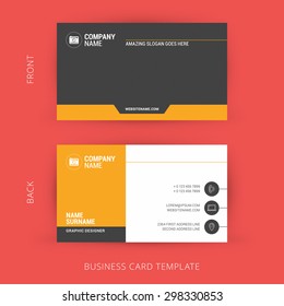 Creative and Clean Business Card Template. Flat Design