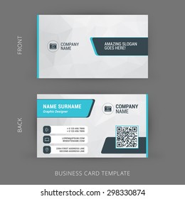 Creative And Clean Business Card Template With QR Qode