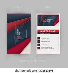 Creative and Clean Business Card Template with Material Design Abstract Colorful Background