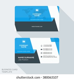 Creative and Clean Business Card Template. Flat Design Vector Illustration. Stationery Design