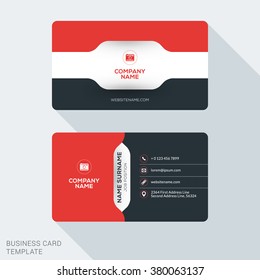 Creative and Clean Business Card Template. Flat Design Vector Illustration. Stationery Design