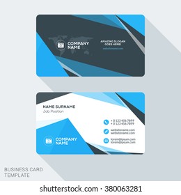 Creative and Clean Business Card Template. Flat Design Vector Illustration. Stationery Design