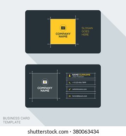 Creative and Clean Business Card Template. Flat Design Vector Illustration. Stationery Design