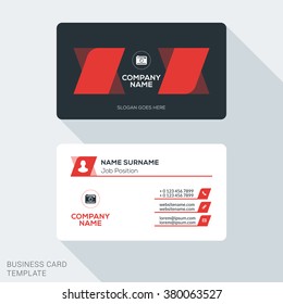 Creative and Clean Business Card Template. Flat Design Vector Illustration. Stationery Design