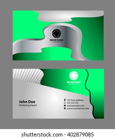 Creative and Clean Business Card Template. Black and Red Colors
