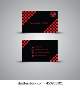 Creative and Clean Business Card Template. Black and Red Colors
