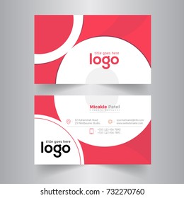 Creative and Clean Business Card Template. Flat Design Vector Illustration. Stationery Design