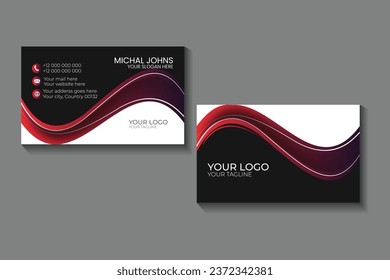 Plantilla de tarjeta de visita creativa y limpia,diseño horizontal simple y limpio de la plantilla vectorial, diseño en el tamaño del rectángulo.Vector Moderno 