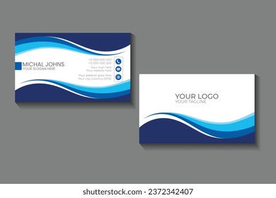 Creative and Clean Business Card Template,horizontal simple clean template vector design, layout in rectangle size.Vector Modern 