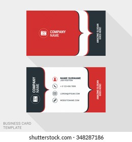 Creative and Clean Business Card Vector Print Template. Flat Style Vector Illustration. Stationery Design