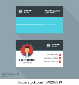 Creative and Clean Business Card Vector Print Template. Flat Style Vector Illustration. Stationery Design