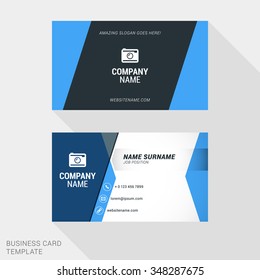 Creative and Clean Business Card Vector Print Template. Flat Style Vector Illustration. Stationery Design