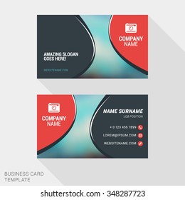 Creative and Clean Business Card Vector Print Template. Flat Style Vector Illustration. Stationery Design