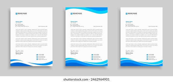 Creative and Clean business Letterhead design template. Letter head stationery layout