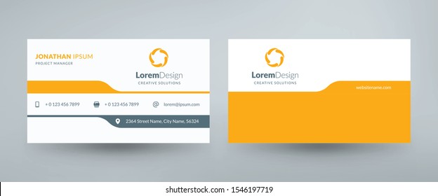 Creative and clean corporate business card template. Vector illustration. Stationery design