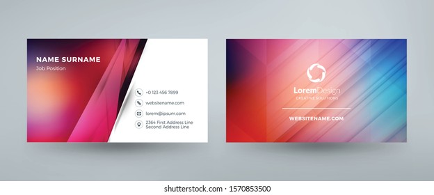Creative and clean corporate business card template. Vector illustration. Stationery design