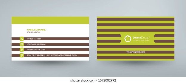 Creative and clean corporate business card template. Vector illustration. Stationery design