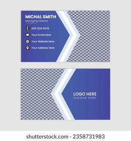 Creative and clean corporate business card template. Vector illustration. 
Double-sided creative business card vector design template. Business card for business and personal use. 