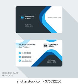 Creative and Clean Corporate Business Card Template. Flat Design Vector Illustration. Stationery Design