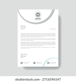 Modelo de Cabeçalho de Carta Corporativa Creative Clean