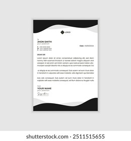 creative clean corporate minimalist modern letterhead design