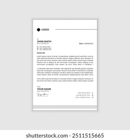 creative clean corporate minimalist modern letterhead design