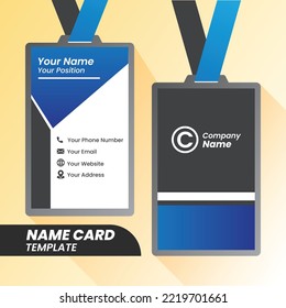 Creative and clean corporate Name card template. Vector illustration. Stationery design.