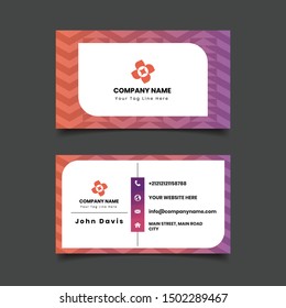 Creative and Clean Double sided Business Card Template. Flat Design Vector Illustration.