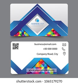 Creative and Clean Double-sided Business Card Template. colorful Colors. Flat Design Vector Illustration. Stationery Design. Can be adapt to Brochure, Annual Report, Magazine Poster, Corporate Present